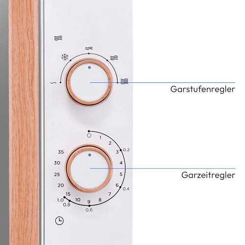 Thumbnail 7 de MEDION MD10596 Mikrowelle in Holzoptik – 20 l, 700 W, freistehend, weiß