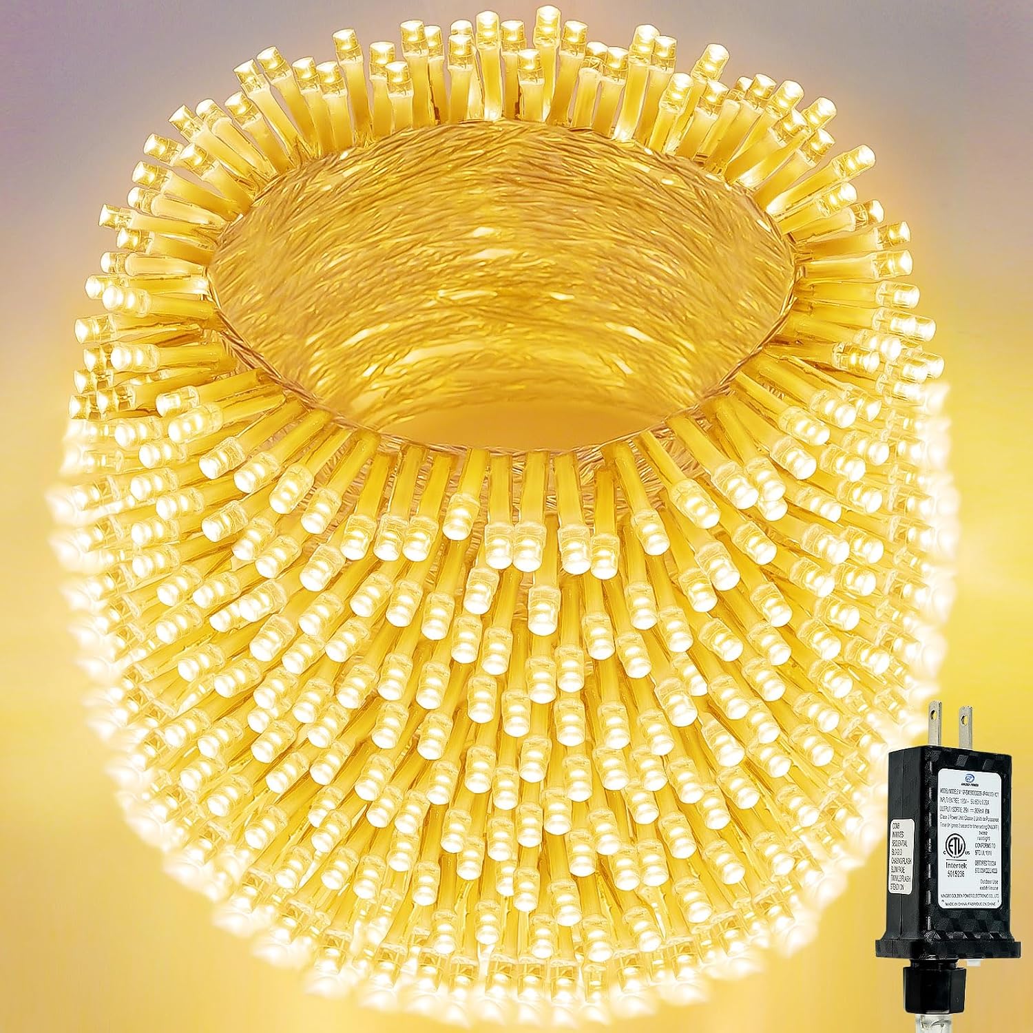 Detalle de SANJICHA MLS-D29V6WUC-O 800 LED String Lights, 272 ft Warm White