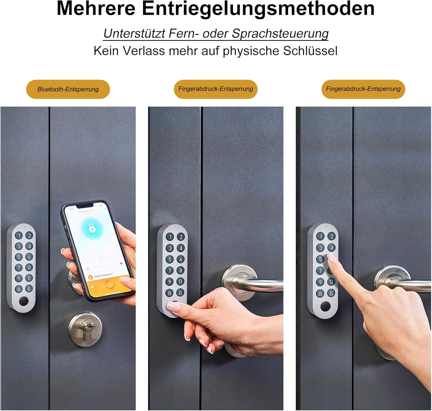 Detalle 2 de Lockin Smartes Türschloss G30 – WLAN & App-Steuerung, Auto-Lock, Alexa/Google-kompatibel