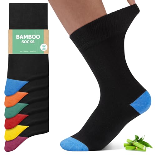 Detalle de FALARY Homme Chaussettes Bambou Anti-Transpiration et Anti-Odeur – Lot 6 (43-46) Multicolore, sans couture