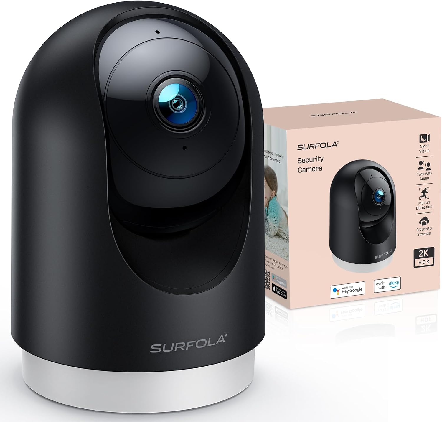 Detalle de Surfola WS03 2K-binnencamera met 360° PTZ en automatische tracking
