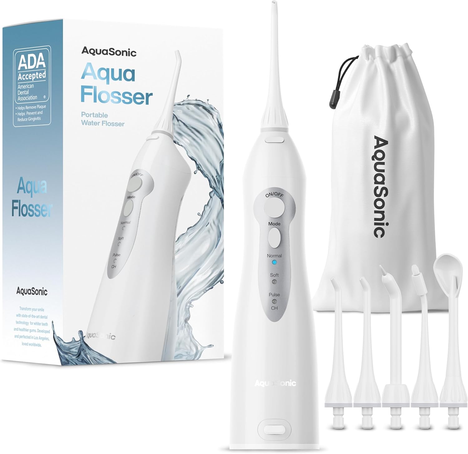 Detalle 2 de AquaSonic Water Flosser review: cordless, rechargeable, braces-friendly dental irrigation