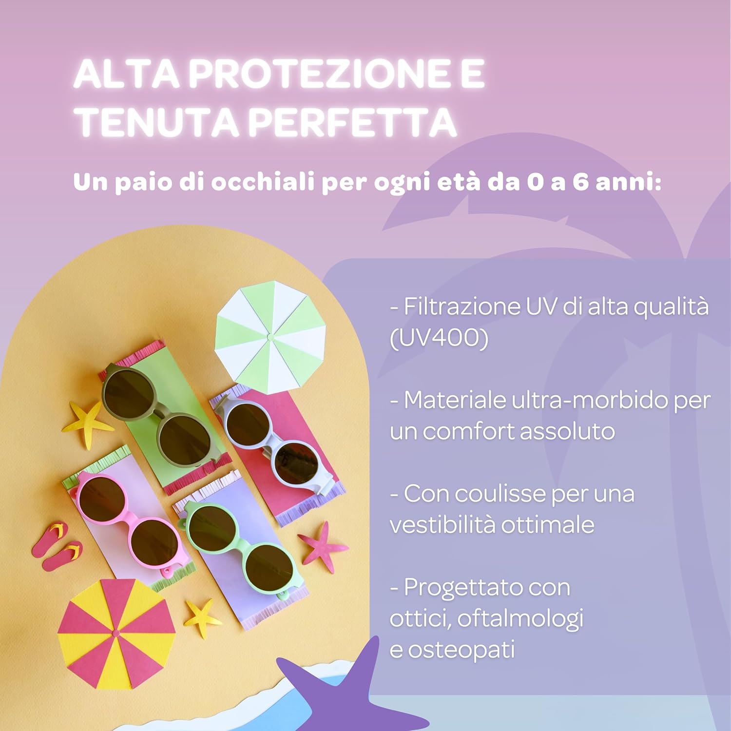Thumbnail 4 de BÉABA Occhiali da sole per bambini 2-4 anni – protezione UV 100% e protezione laterale