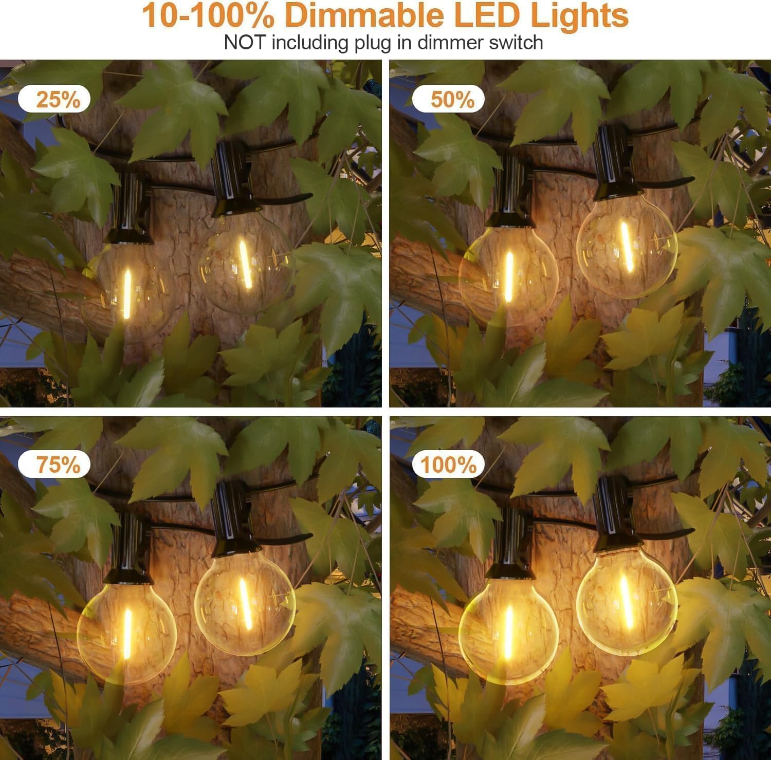 Thumbnail 3 de Miootly Catena Luminosa Esterno 30M/100FT: luci caldo 2700K, IP45, 46+4 LED, 24V – ideale per giardino e feste