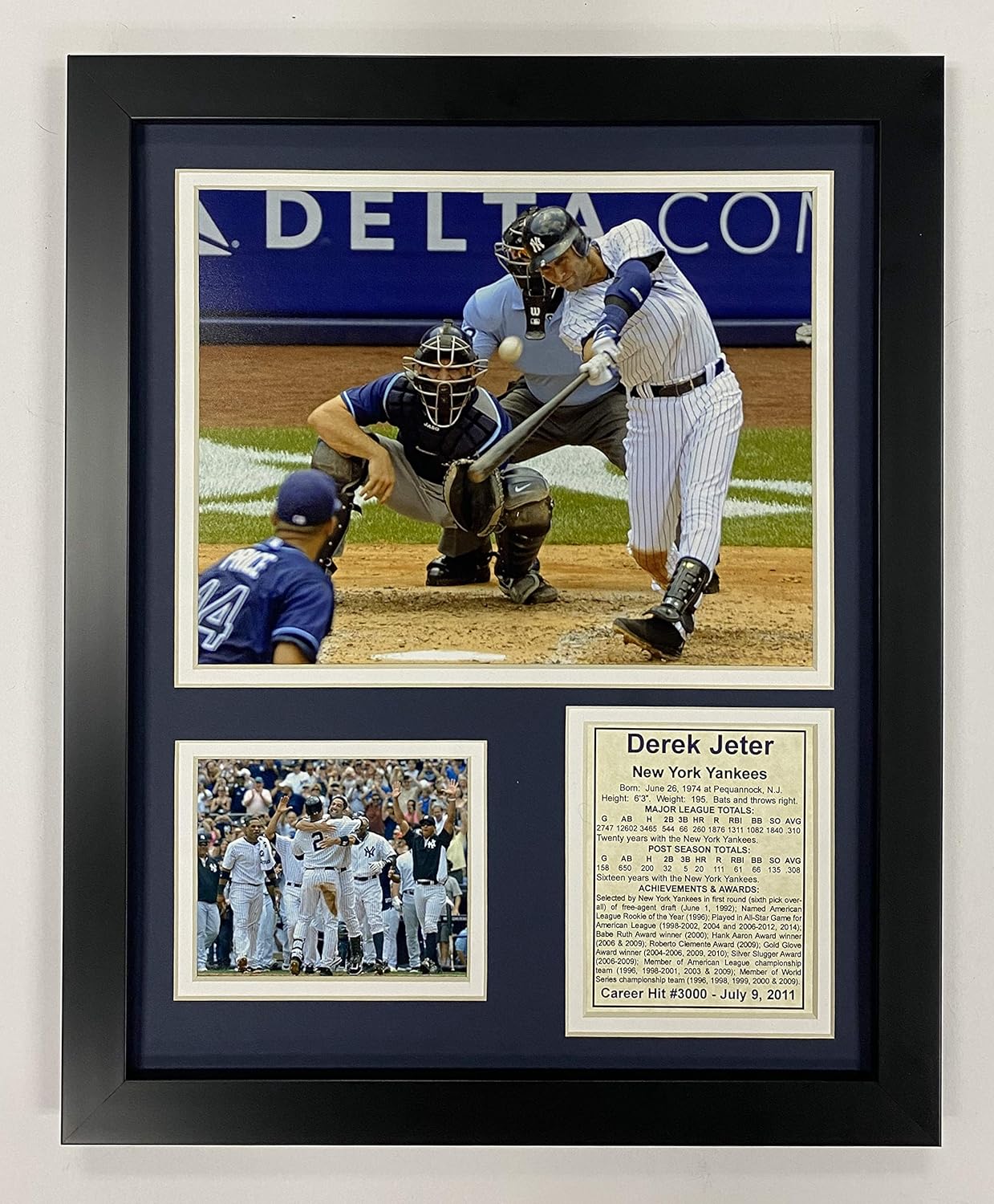 Legends Never Die Derek Jeter 3000th Hit Framed Photo Collage Wall Art (11x14-inch)