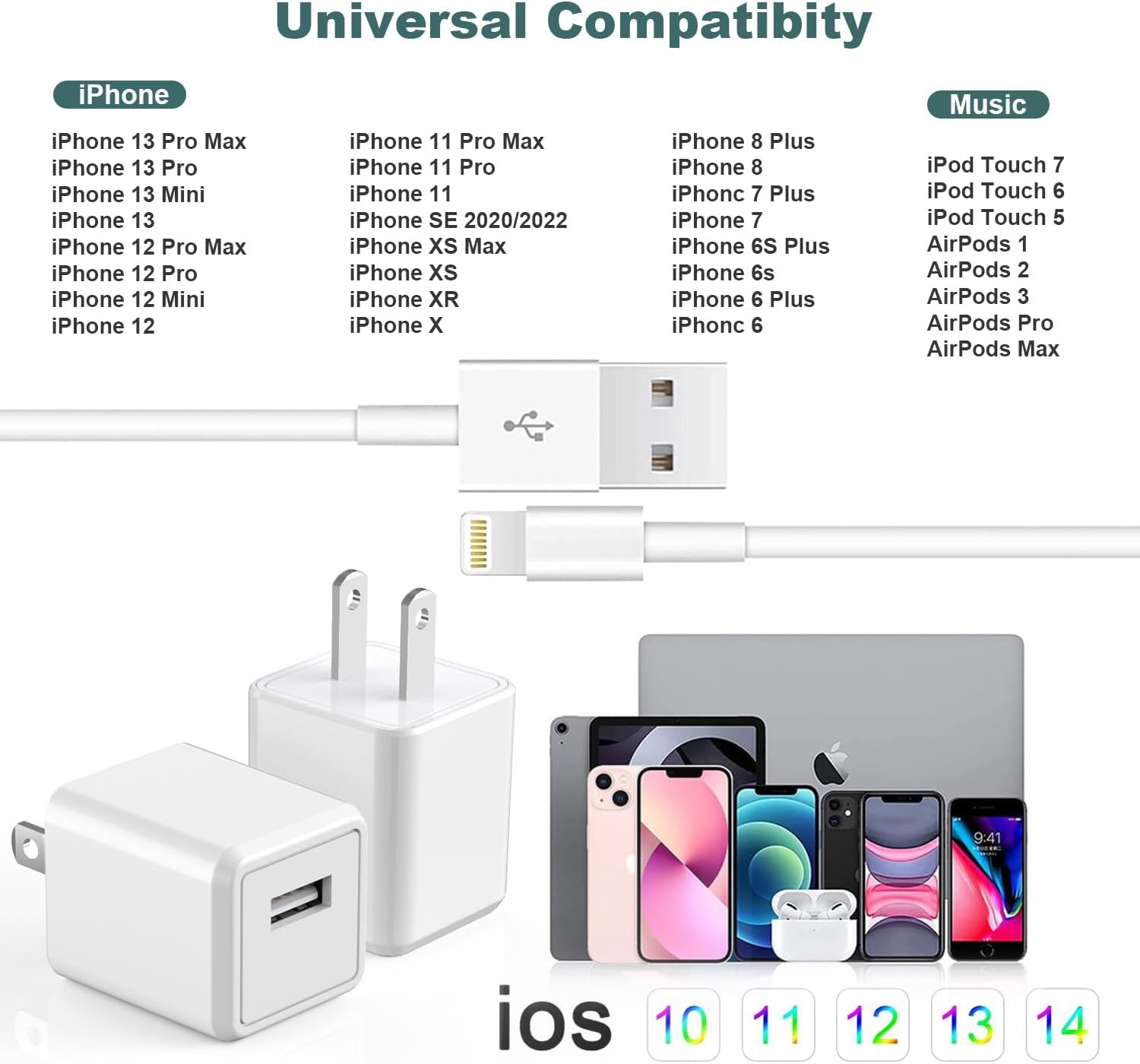 Thumbnail 6 de Cube iPhone Charger Travel 2Pack 6FT Lightning Cable