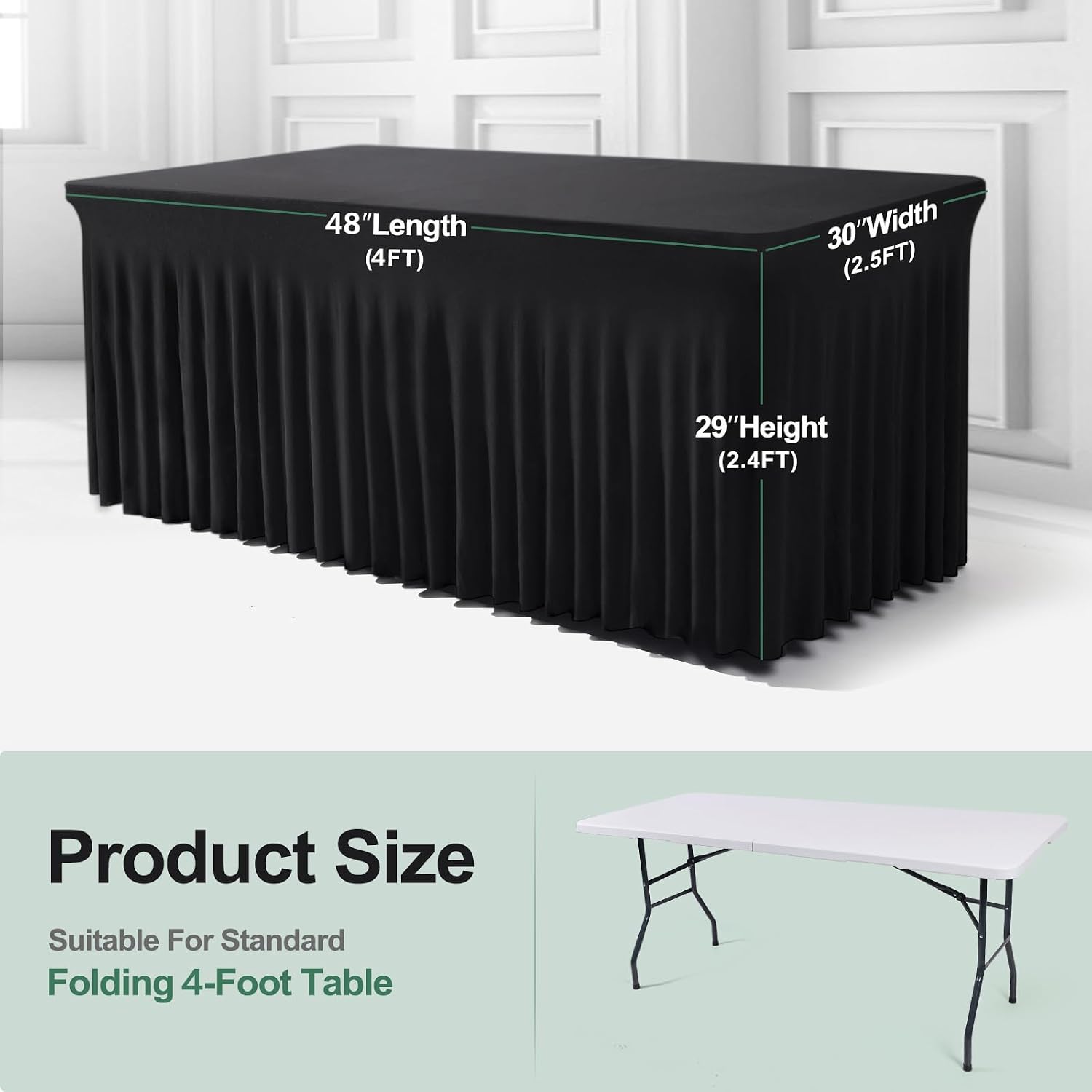 Thumbnail 2 de BDDC Table Skirt for 4 Foot Tables 48" 📋