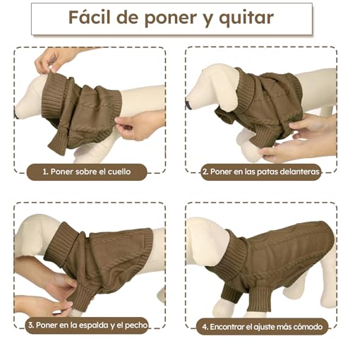 Thumbnail 4 de Queenmore Maglione per cane taglia S, collo alto marrone