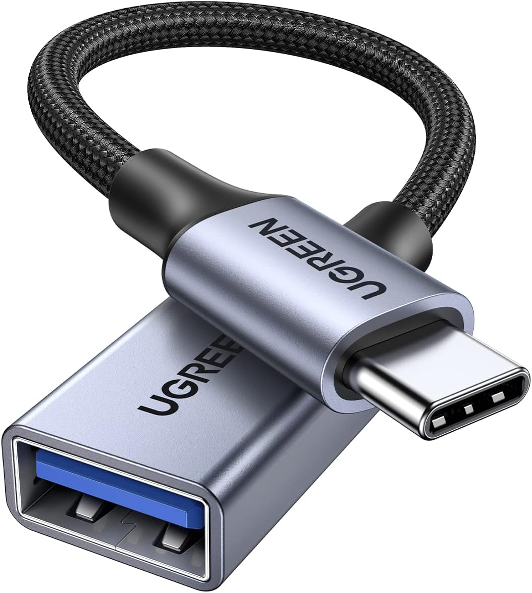 Detalle de UGREEN Adaptador USB-C 3.0 OTG Aluminio Nylon 5Gbps ⚡