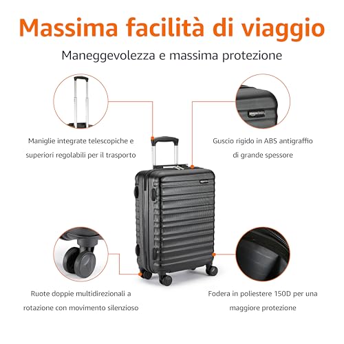 Thumbnail 1 de Amazon Basics Valigia Rigida da Cabina 55x40x20 cm – ABS, 30 L, Nero