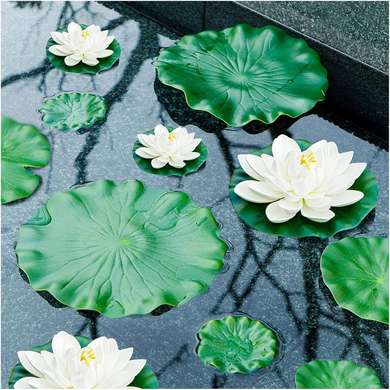 Thumbnail 2 de FFNIU Lily Pads for Ponds (9-piece set) – Artificial lotus floats for garden ponds