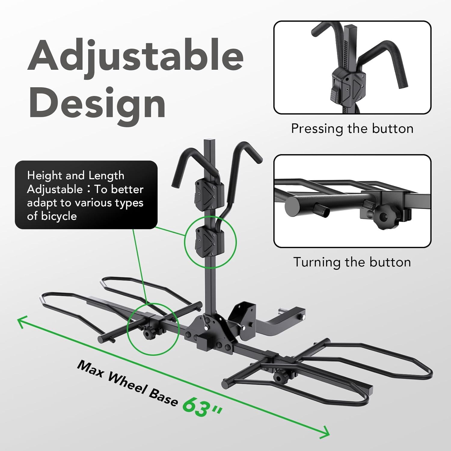 Thumbnail 4 de TrailXpert 2-Bike Hitch Mount Rack for E-Bikes & Fat Tires (2-inch receiver)