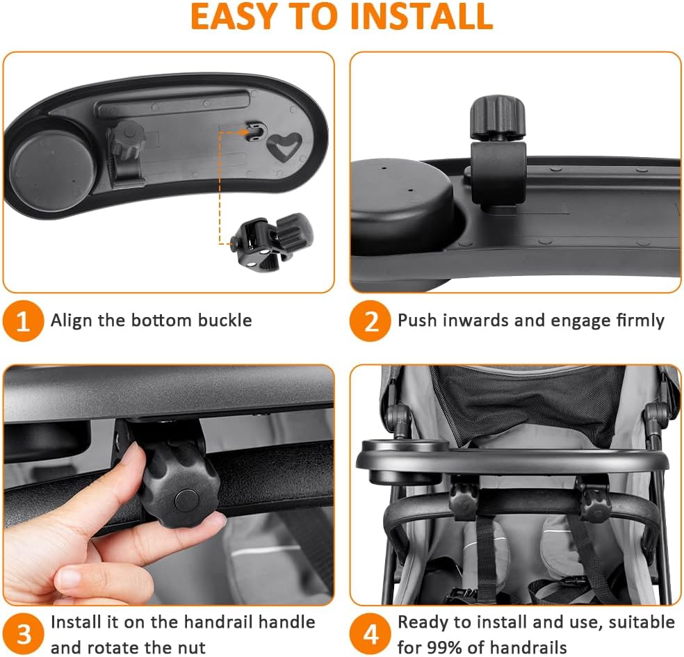 Thumbnail 5 de OSDUE Baby Stroller Snack Tray (3-in-1) with Cup Holder and Removable Food Tray