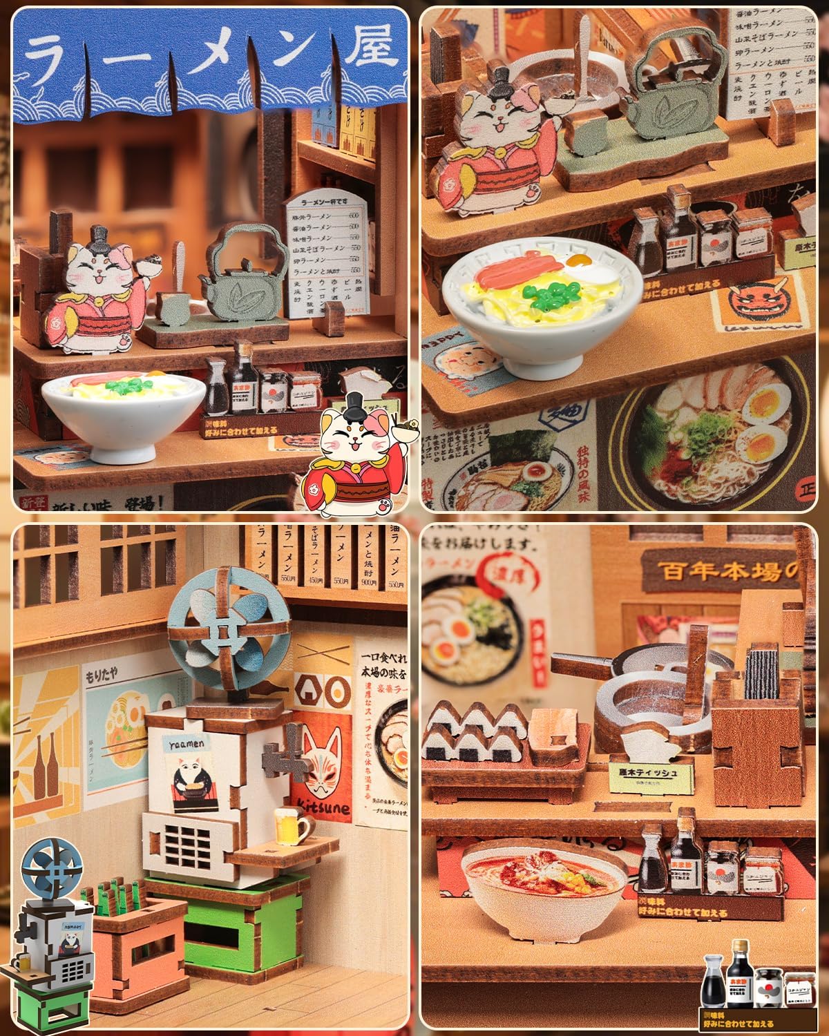 Detalle de CUTEBEE Book Nook Kit – DIY Japanese miniature dollhouse with LED bookshelf decor (Morita-Ya)