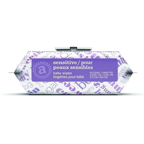 Detalle de Amazon Elements Baby Wipes, Sensitive, Unscented — 810 Count (9 x 90) for Delicate Skin
