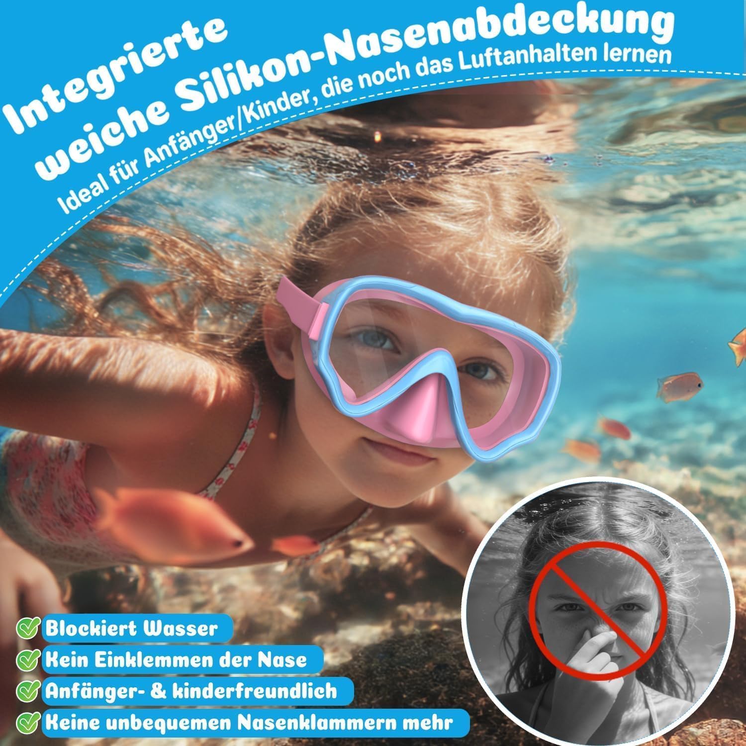 Thumbnail 4 de COOLOO Kinder-Taucherbrille mit 180° Panorama – sicher, komfortabel und einfach zu handhaben