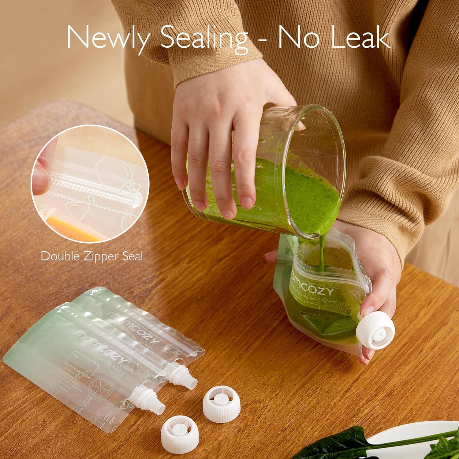 Thumbnail 1 de momcozy Reusable Baby Food Pouches for Toddlers (BPA-free) – Refillable squeeze pouches, 10 packs, 3.4–4oz