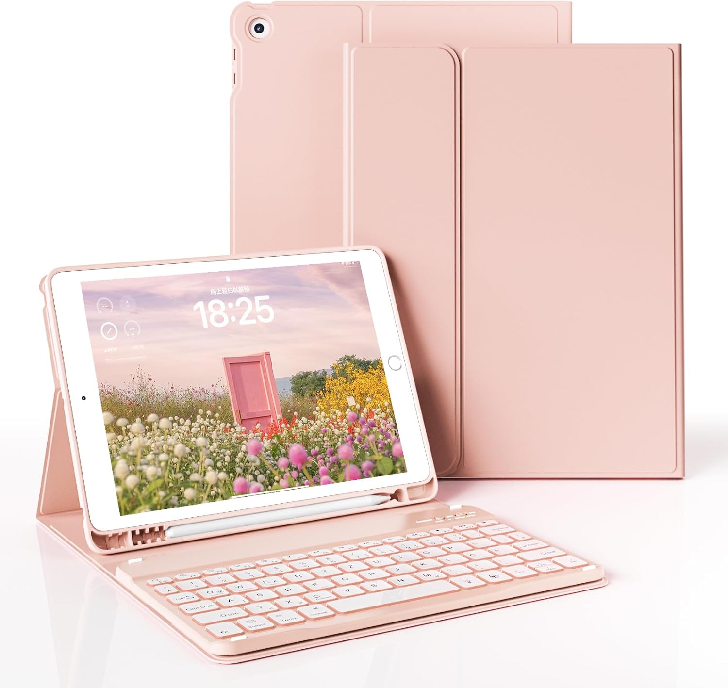 Detalle de JKSML Tastatur Hülle iPad 10,2 Zoll rosa