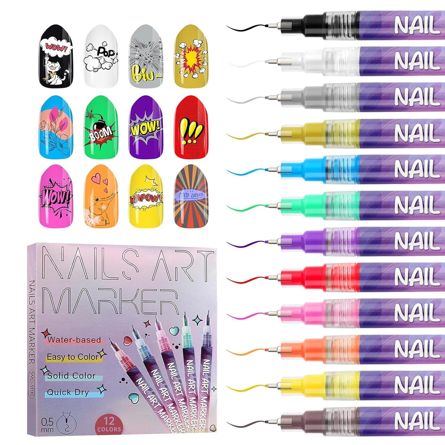 Detalle de 12 Color Acrylic Nail Art Pen Set ๐