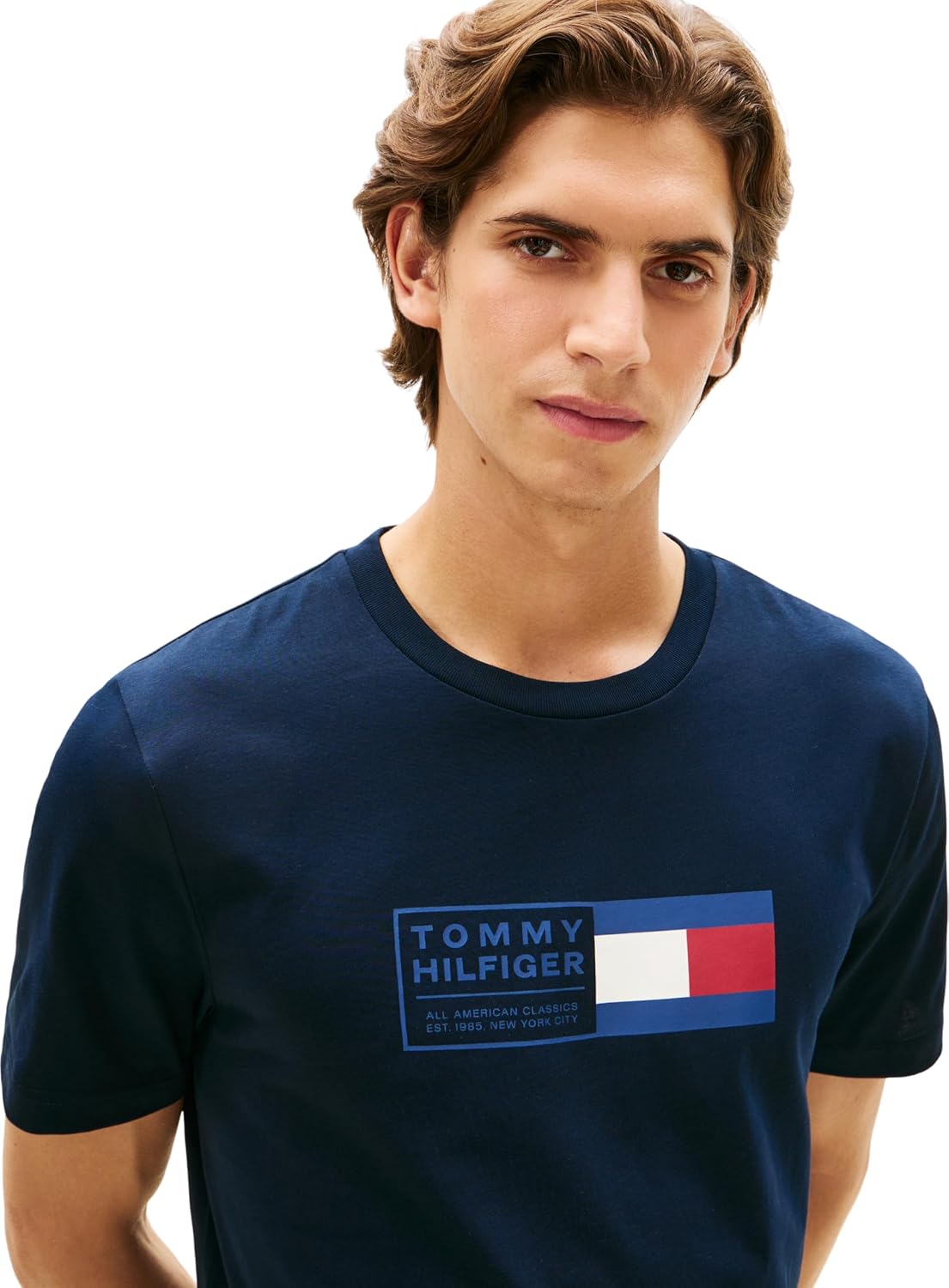 Detalle de Tommy Hilfiger T-Shirt Uomo Art MW0MW42366: basic casual con branding discreto