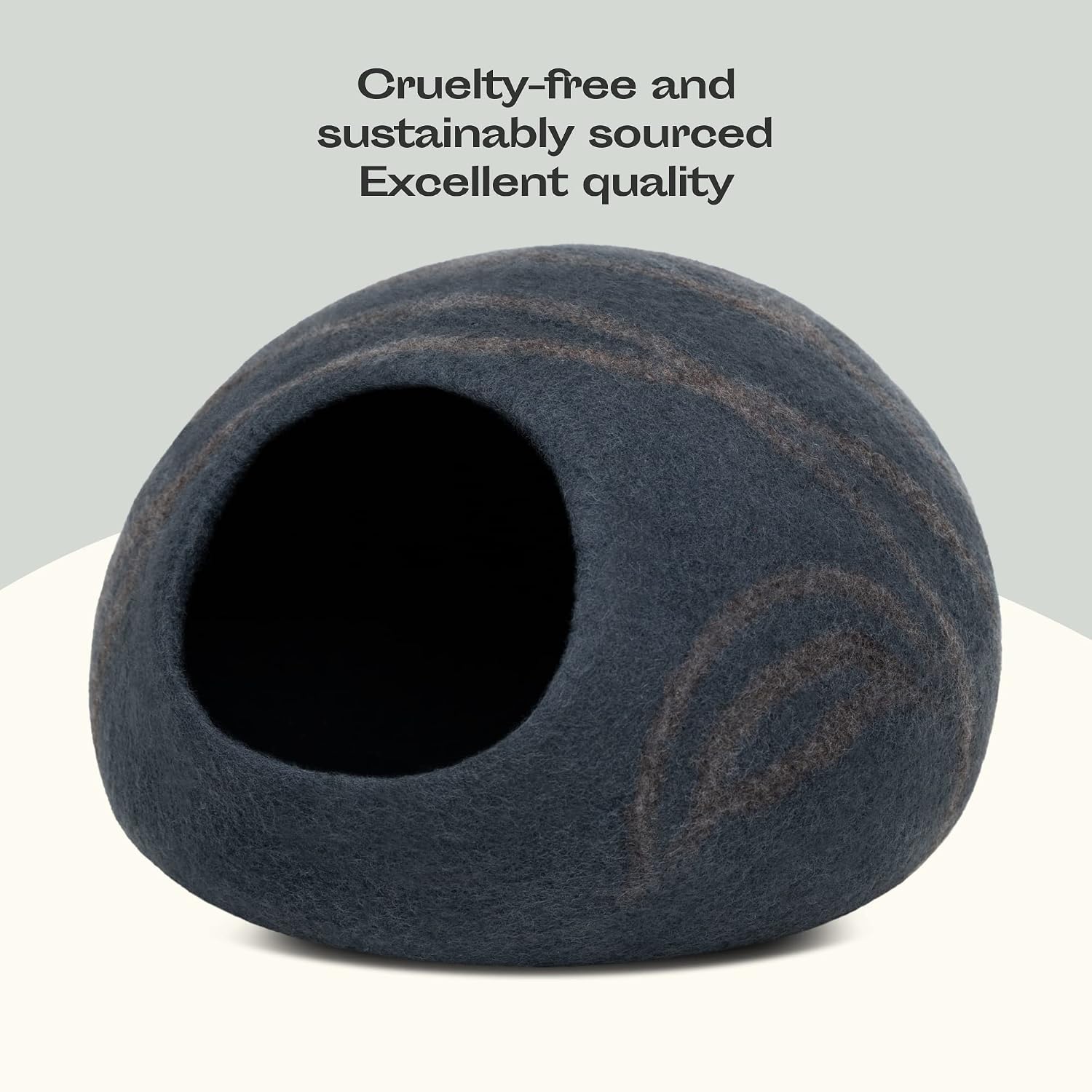 Thumbnail 6 de MEOWFIA Cat Cave – Premium Felt Cat Bed (Medium) in Slate Grey, Handcrafted Merino Wool