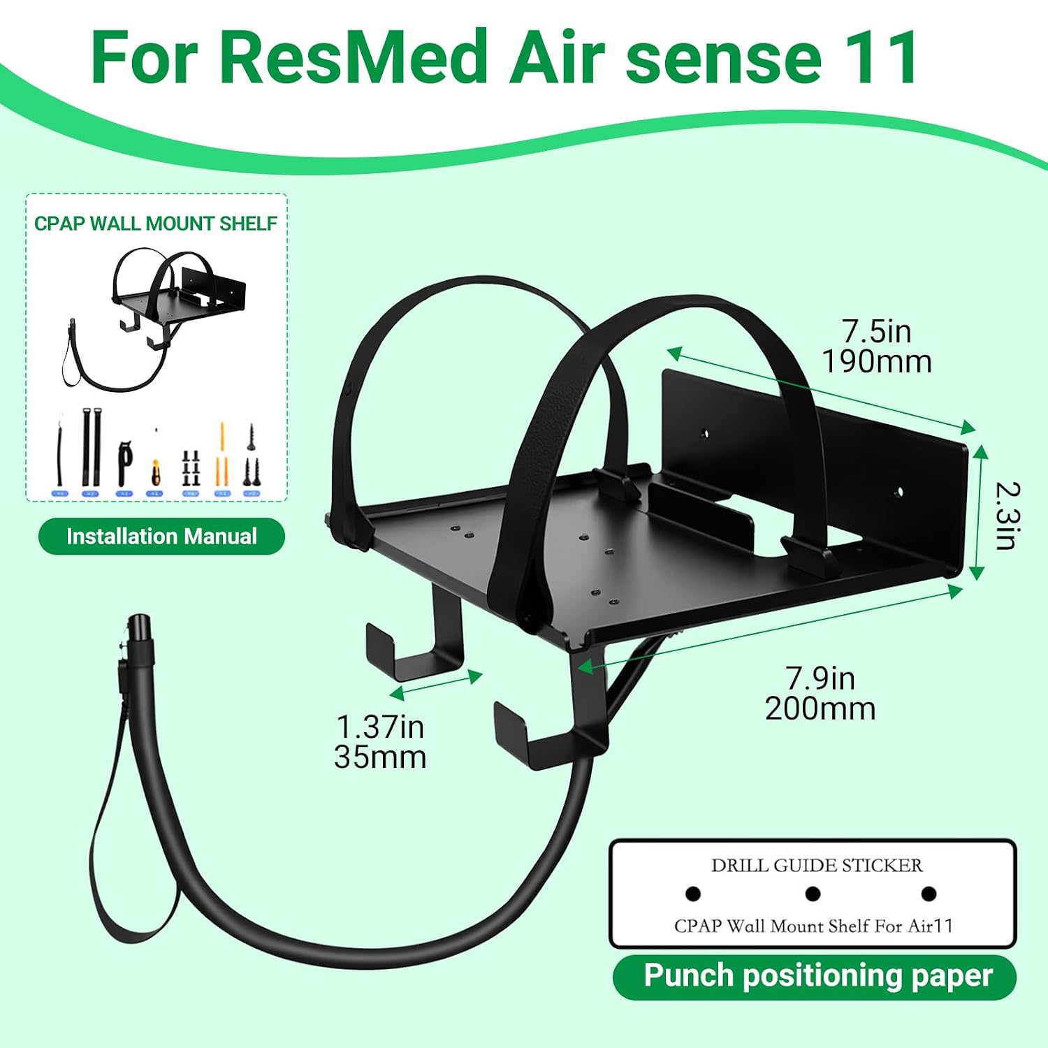 Thumbnail 1 de CPAP Wall Mount Shelf for ResMed AirSense 11