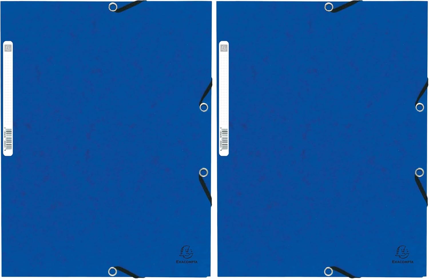 Detalle de Exacompta Réf. 55302E – Paquet de 10 chemises à élastiques 3 rabats, bleu, format A4 (24 x 32 cm) – carte lustrée 355 g/m²