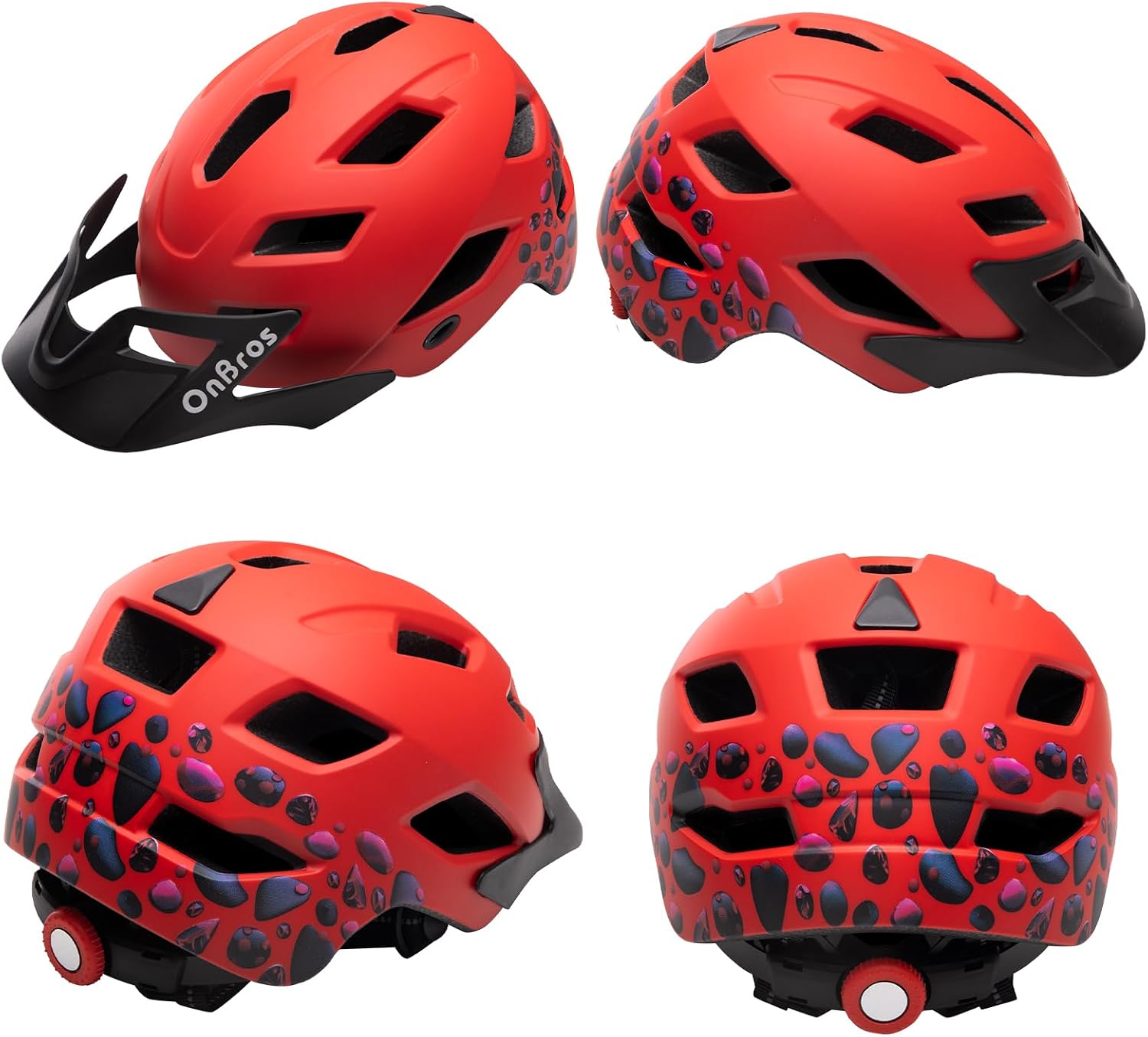 Detalle 2 de OnBros Kinder-Fahrradhelm mit Visier für 5–13 Jahre (50–57 cm) – CE EN1078, leicht & verstellbar