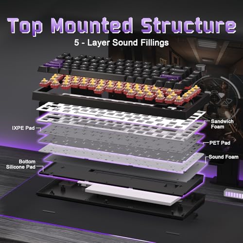 Detalle de YUNZII RT75 Pro HE: teclado gaming 75% con conetividad triple y switches magnéticos