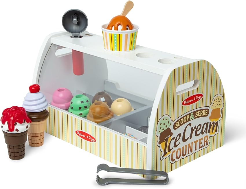 Melissa & Doug Heladería de Madera 🍦 Juego de Imitación y Creatividad