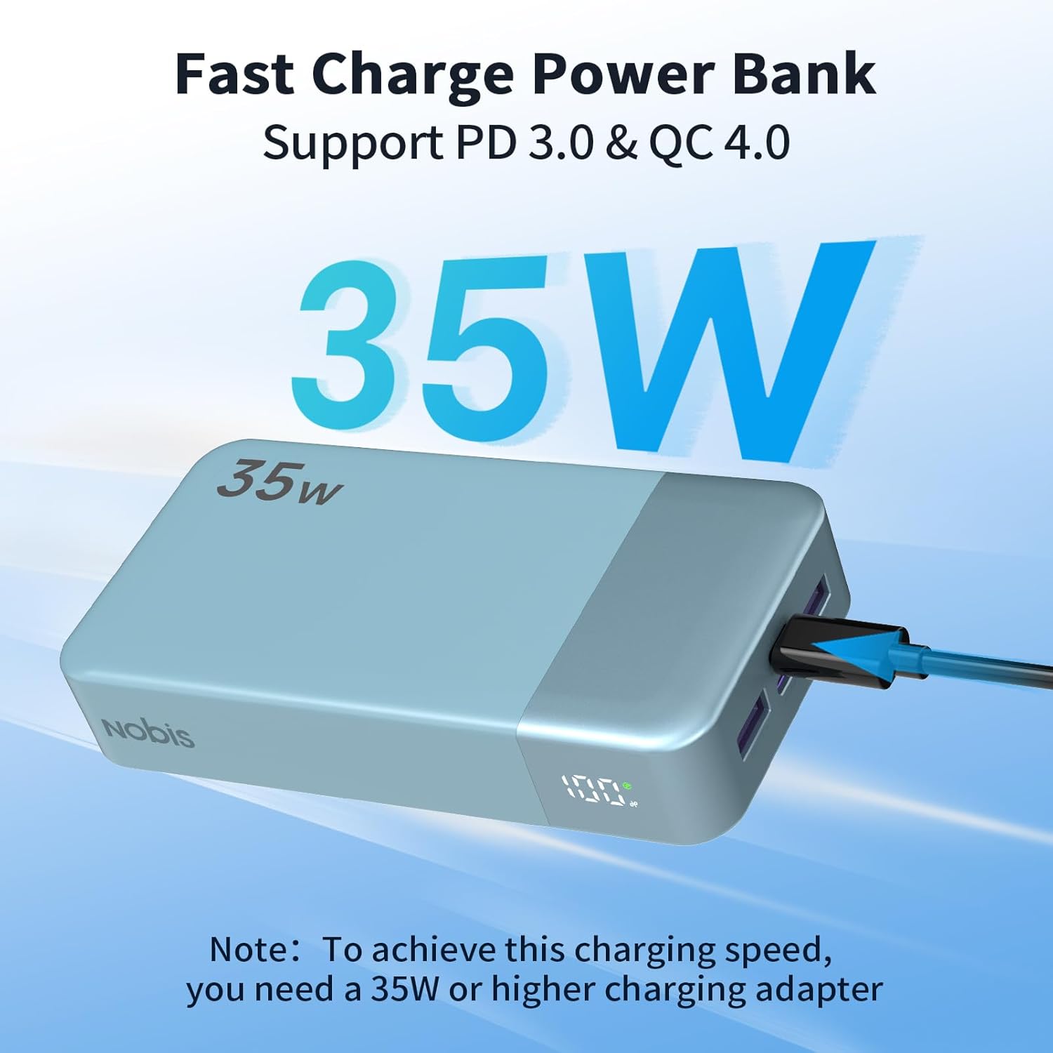 Thumbnail 1 de Nobis Power Bank 20000 mAh avec charge rapide 35 W et écran numérique