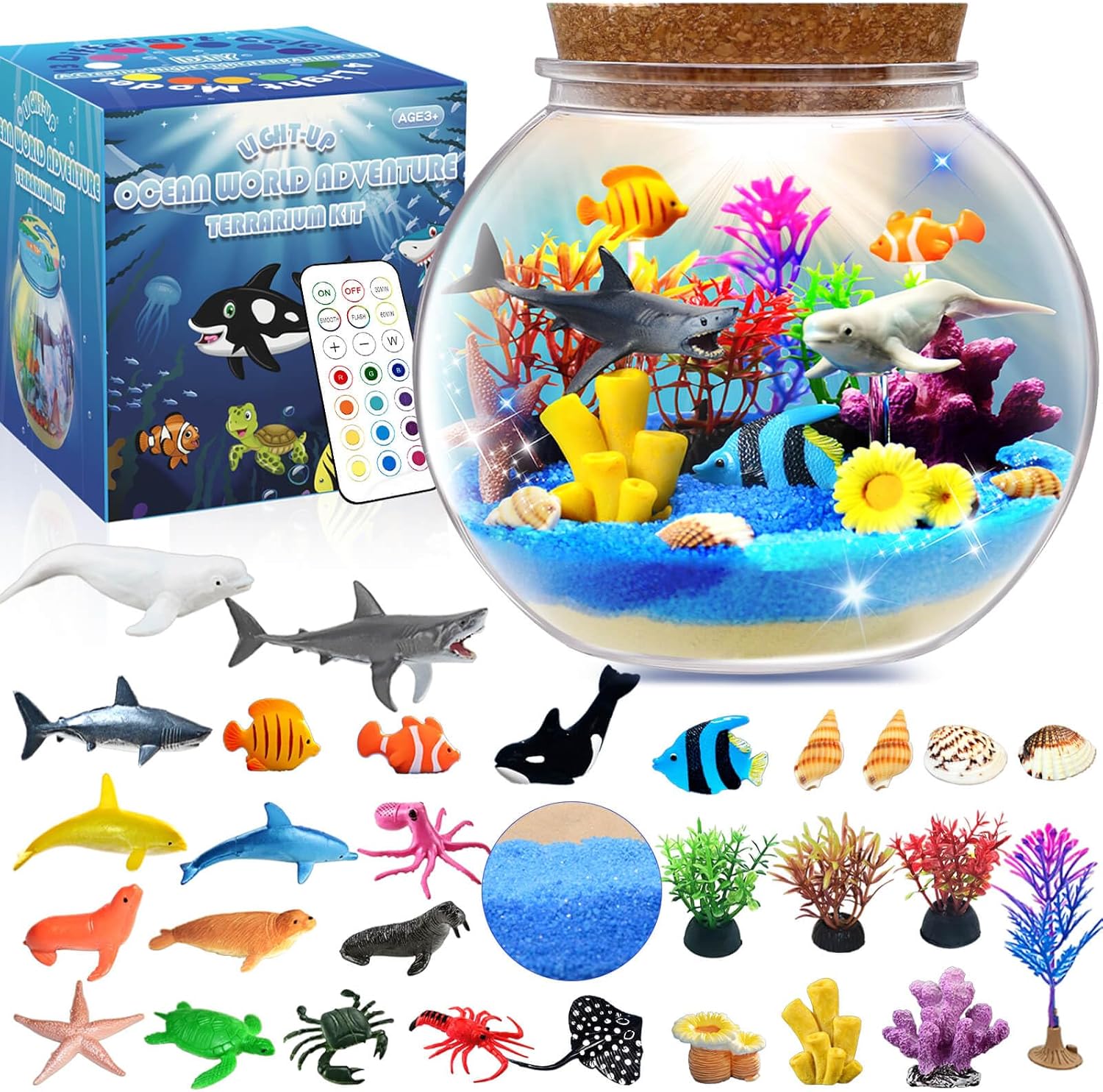 Detalle de Ocean Light Up Terrarium Kit 13-color LED 🌊