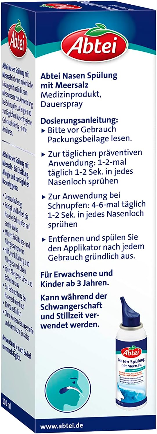 Thumbnail 5 de Abtei Nasen Spülung mit Meersalz – isotonische Nasenspülung für tägliche Hygiene und Erkältung