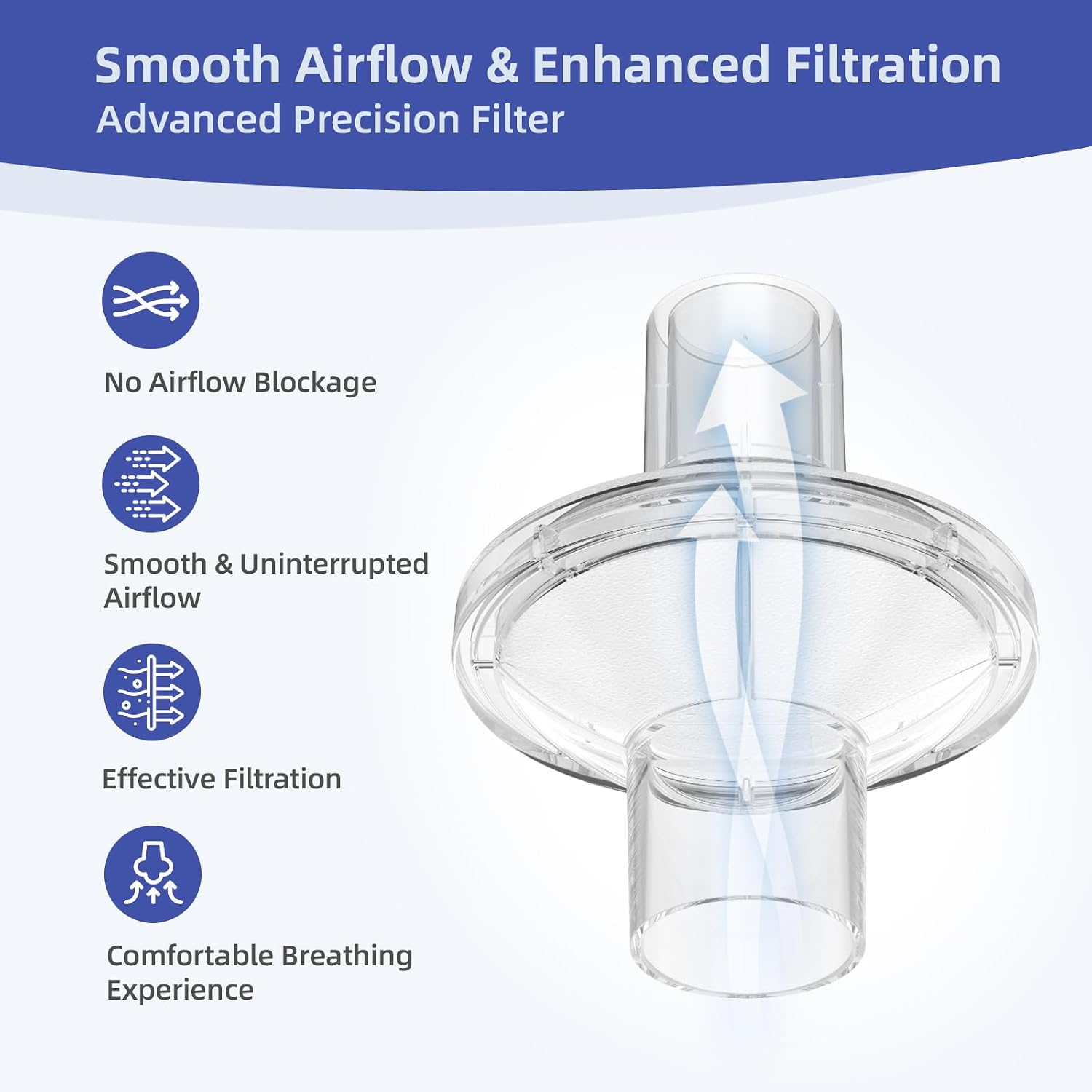 Detalle 2 de 12-Pack CPAP Filters for Most Standard Machines (22mm & 25mm Tubing) – Broad Compatibility
