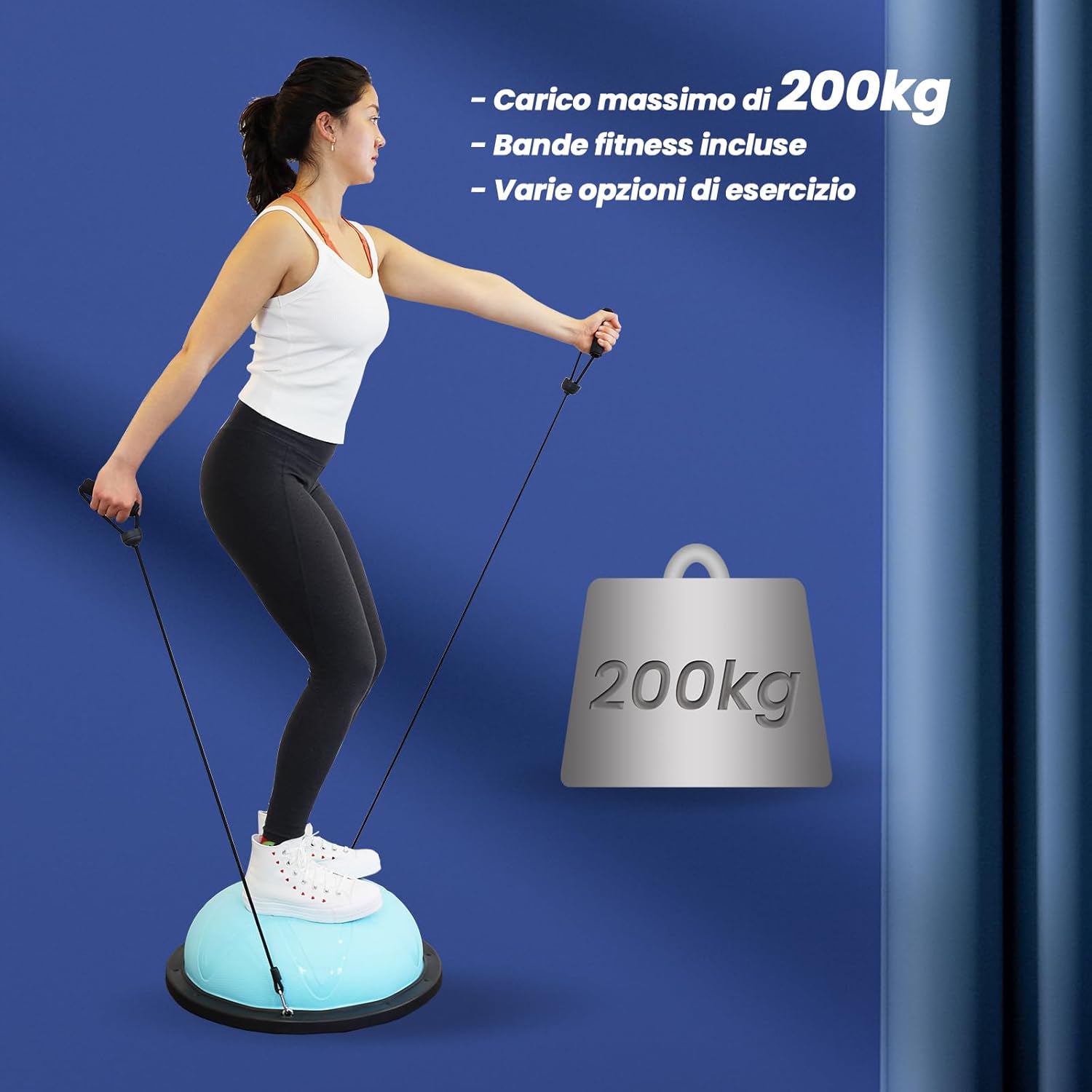 Detalle de DH FitLife Balance Ball da yoga e fitness 60 cm con pompa e 2 fasce