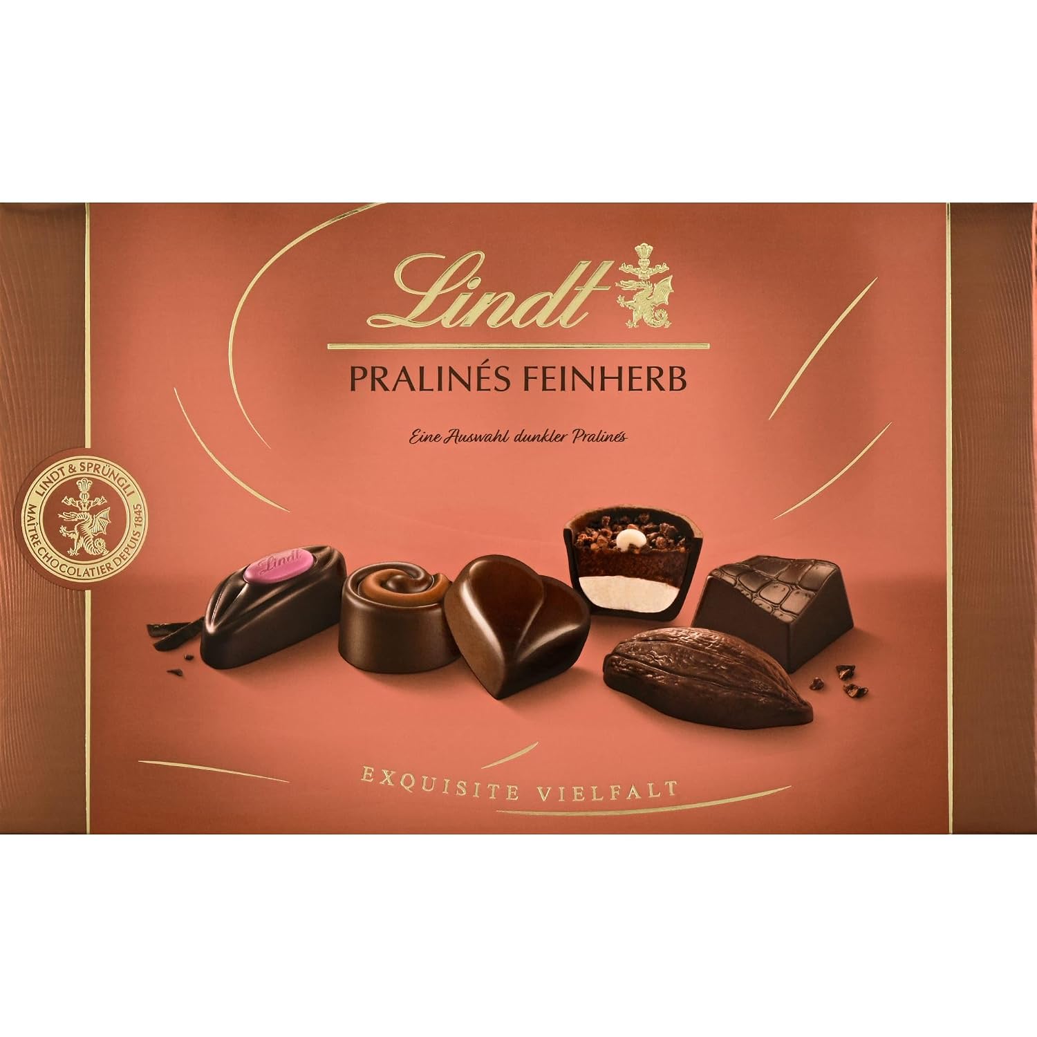 Detalle de Lindt Pralinés Noirs Feinherb Schachtel 200 g