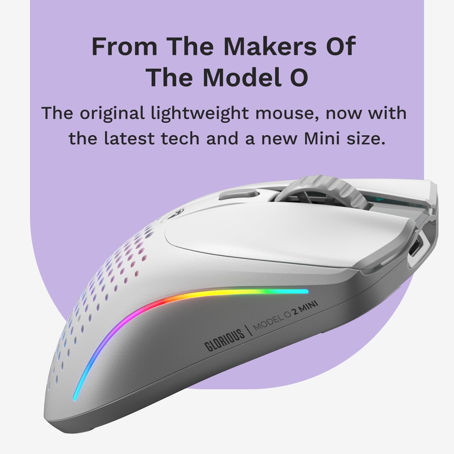 Thumbnail 1 de GLORIOUS GLO-MS-OMWV2-MW Model O 2 Mini Wireless ゲーミングマウス 57g・最大26,000dpi・RGB