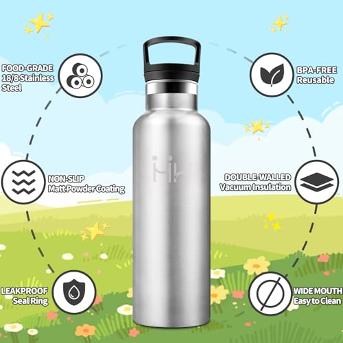 Detalle 2 de HoneyHolly Botella Agua 500 ml acero 18/8 para niños 🥤