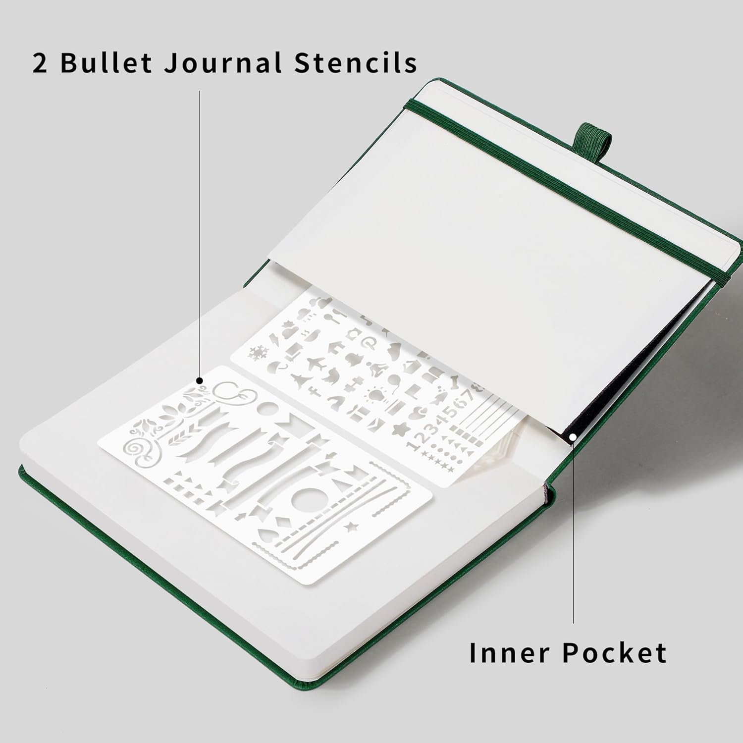 Thumbnail 4 de RETTACY Notizbuch A5 Dotted – 192 Seiten, 100 g/m² Papier, Dunkelgrün, Hardcover Bullet Journal