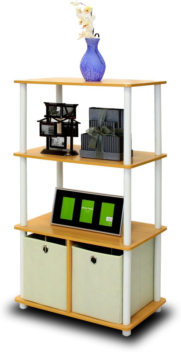Thumbnail 6 de Furinno GO GREEN 4-Tier Storage Shelf with Bins in Dark Cherry