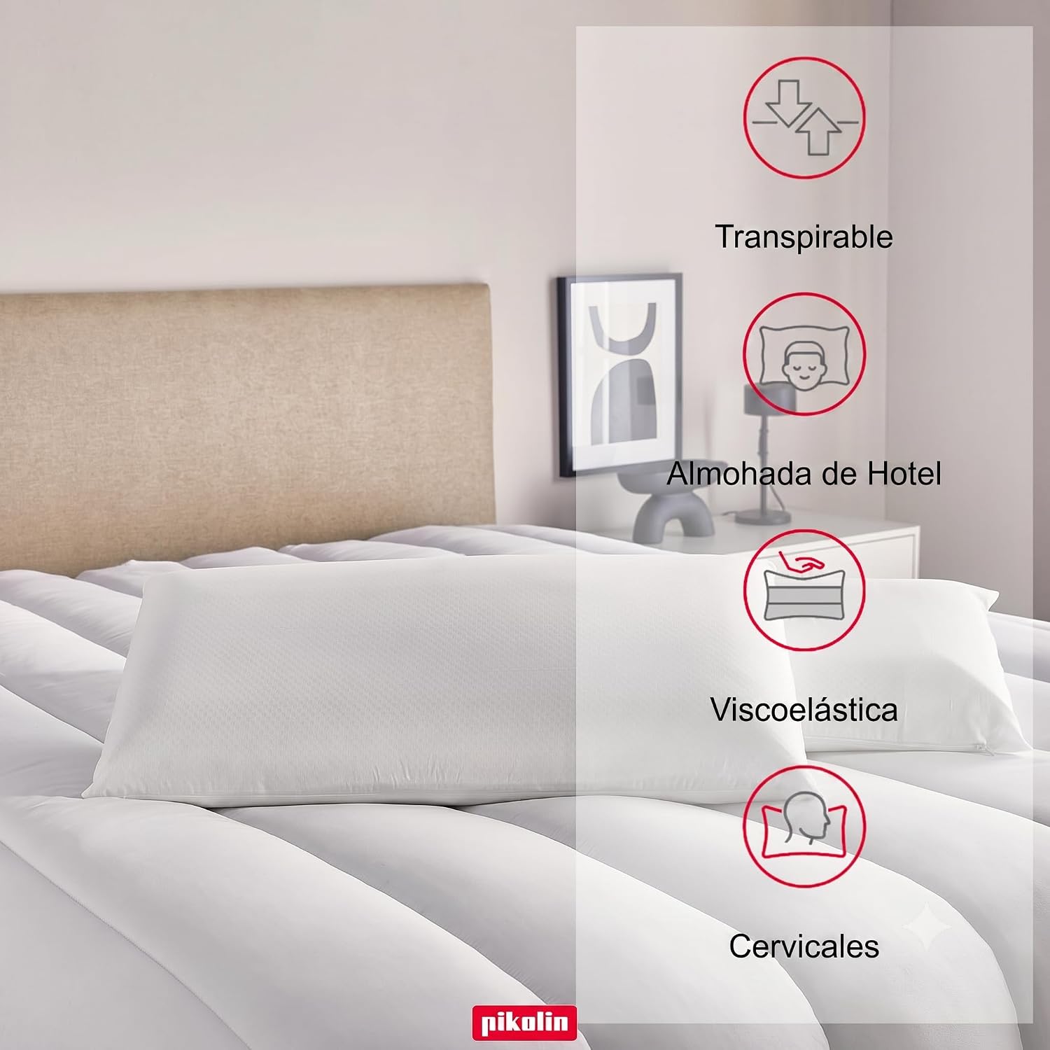Thumbnail 4 de Pikolin Home - Pack 2 Almohadas Viscoelásticas 🛏️ Suaves y Transpirables