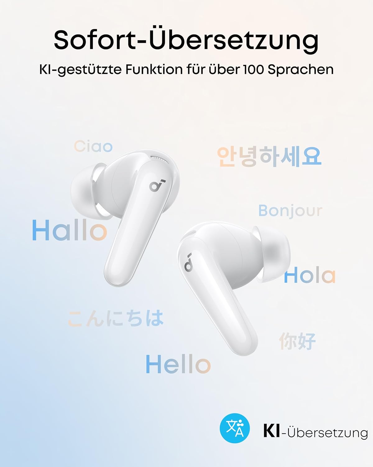 Detalle de soundcore P31i by Anker – kabellose Bluetooth-Kopfhörer mit adaptivem ANC, Hi-Res Sound und Echtzeit-Übersetzung