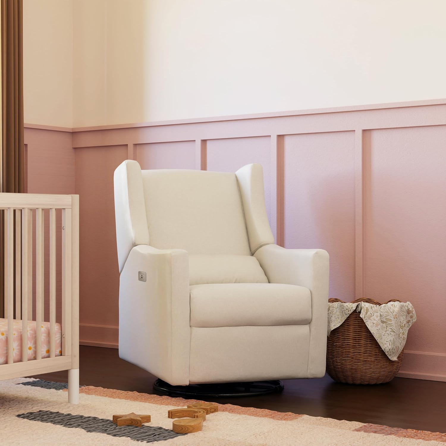 Detalle 2 de Babyletto Kiwi M11288PCMEW Electric Recliner Glider, Cream Eco-Weave