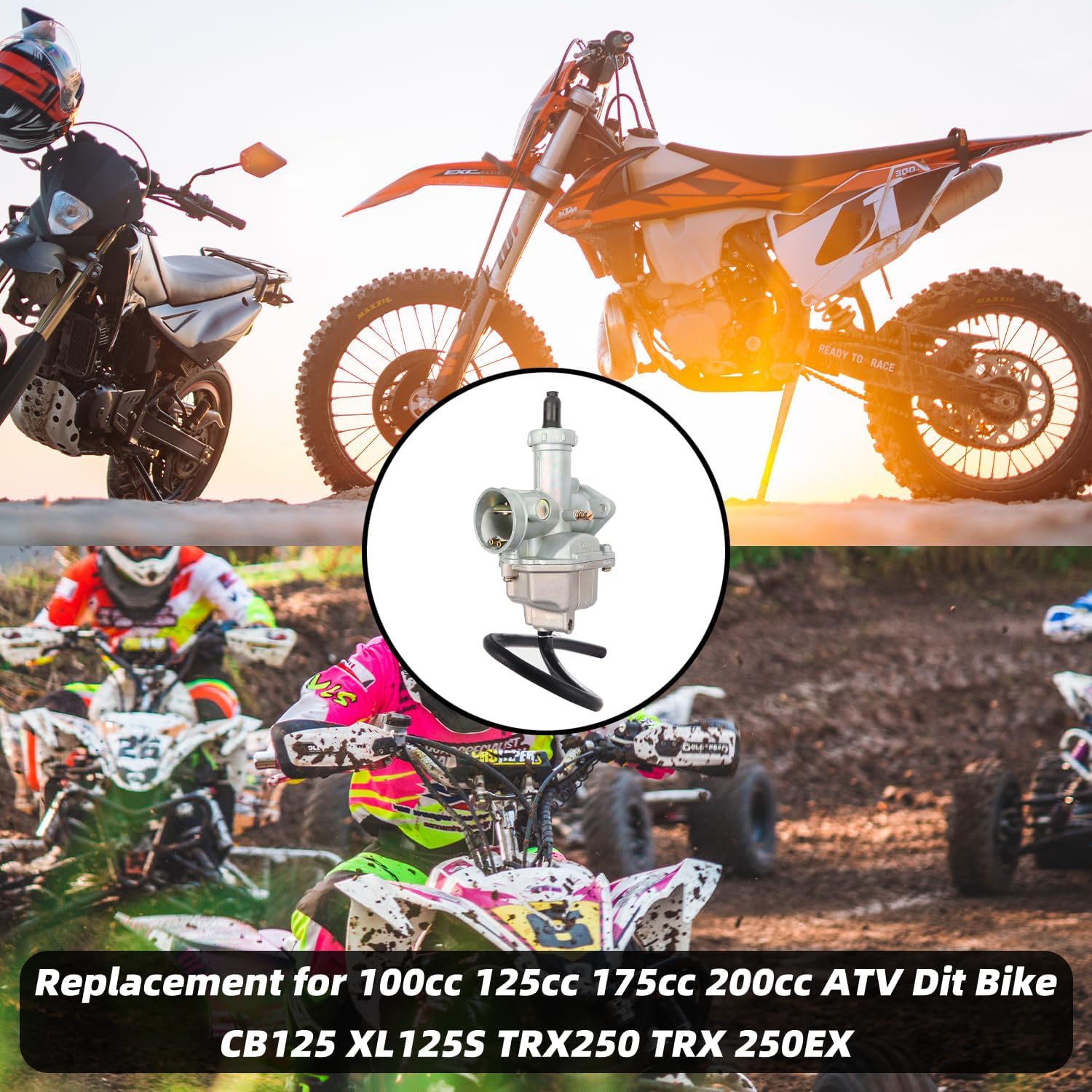Detalle de AMZSKU PZ27 27 mm förgasare för 100, 125, 150 och 200 cc dirtbike och gokart