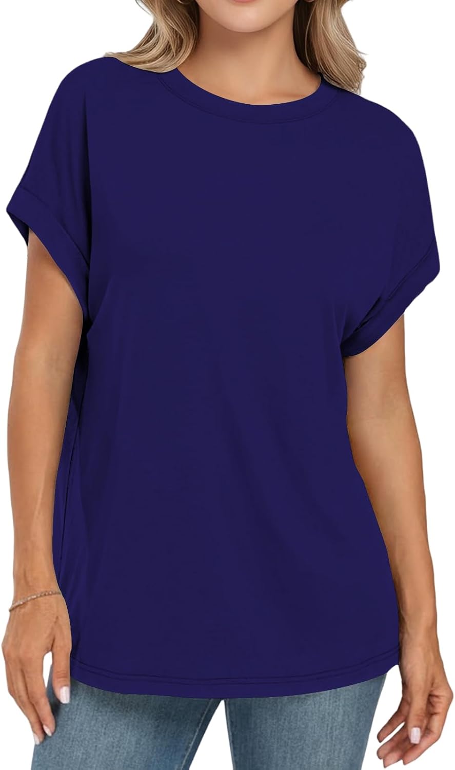 Thumbnail 1 de Cuptacc Tee Shirt Femme Col Rond Ample – T-Shirt à Manches Courtes Oversize