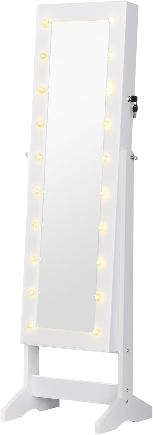 Detalle de HOMCOM espejo joyero LED 20 luces