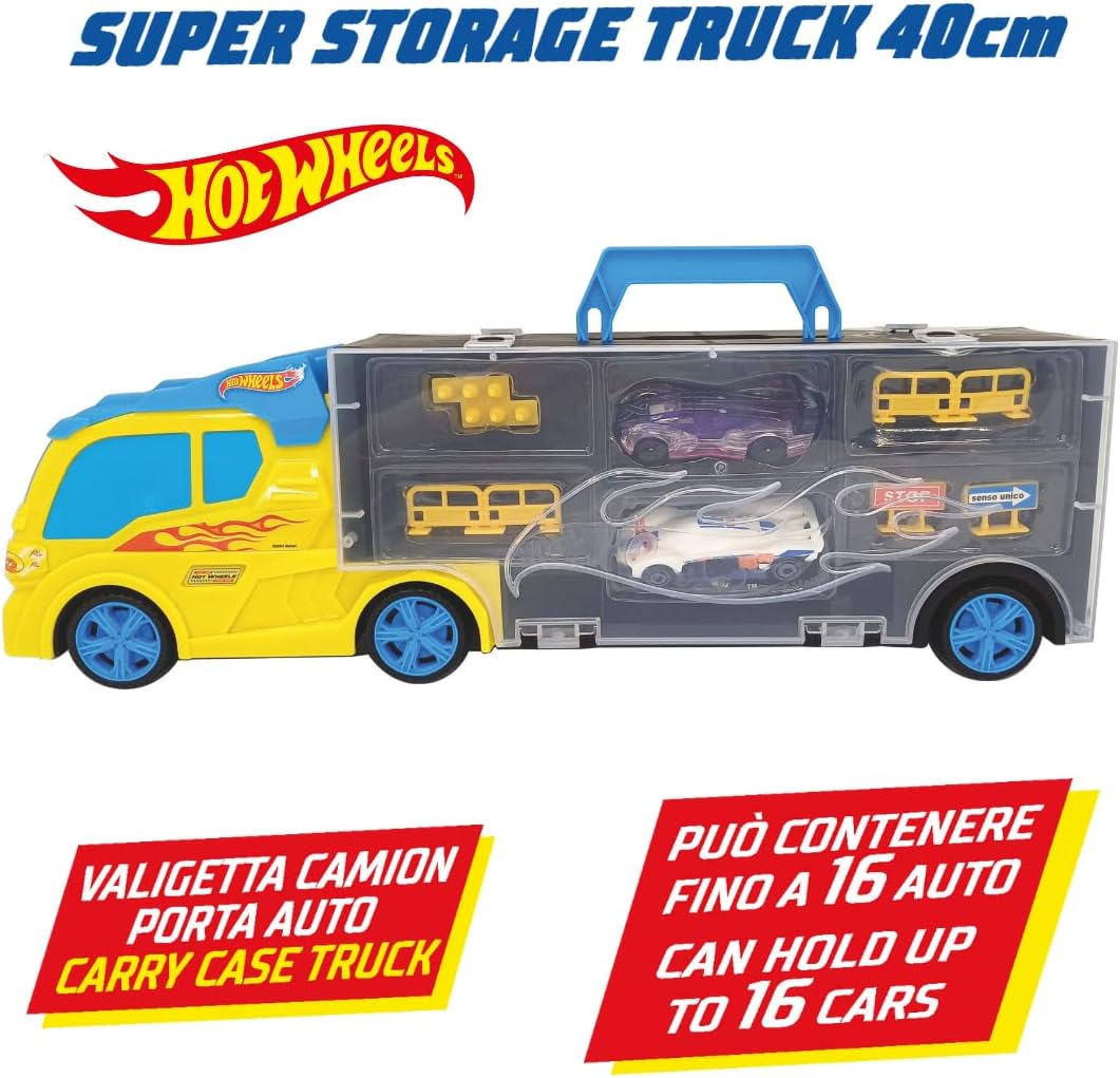 Detalle de ODS Transporter 40 Hot Wheels – niebieska walizka z rampą i 3 samochodami, 42033