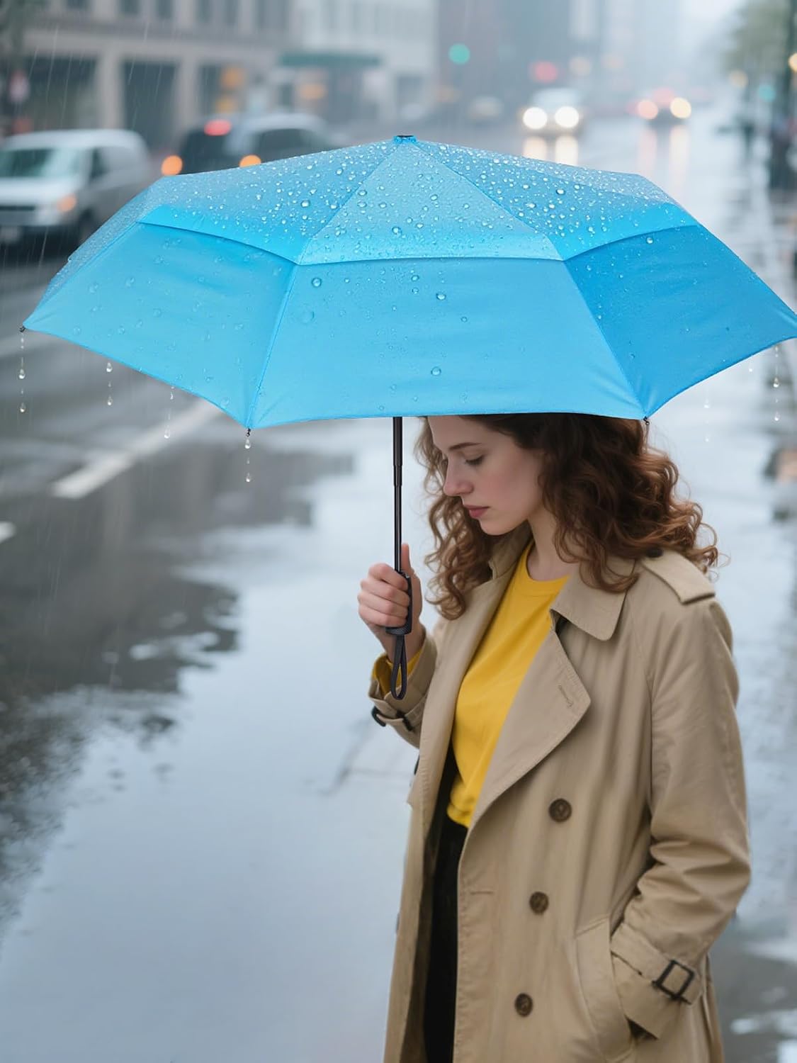Thumbnail 6 de PTEROMY Windproof Compact Travel Umbrella 42"