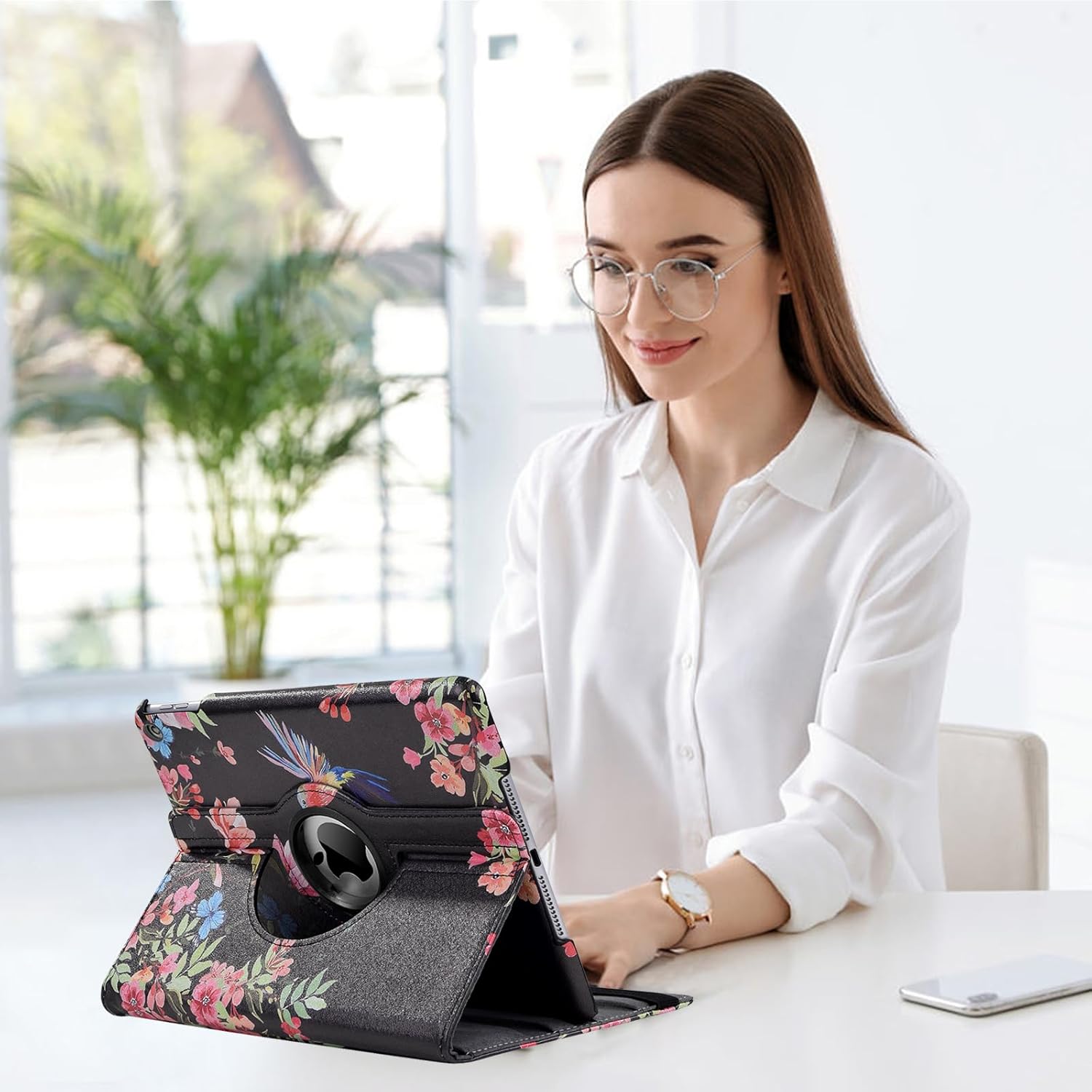 Thumbnail 6 de Ceysin 360° Rotating Case for iPad 9th/8th/7th Gen 10.2" with Auto Wake Sleep (Black Hummingbird)