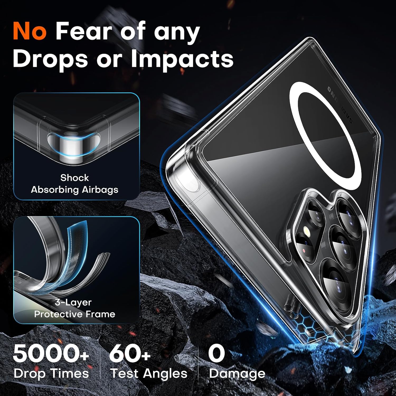 Thumbnail 3 de TOCOL Clear Magnetic Case for Samsung Galaxy S25 Ultra